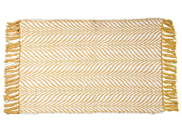 HANDWOVEN FERN RUG  (30"  X  48")  (GOLD)